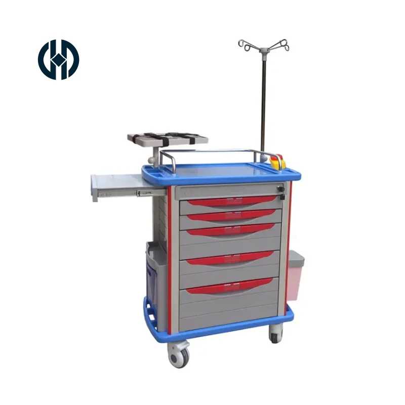 Hot selling hospital emergency cart medical trolley with drawers Luxury trolley emergency treatment medication distribution cart