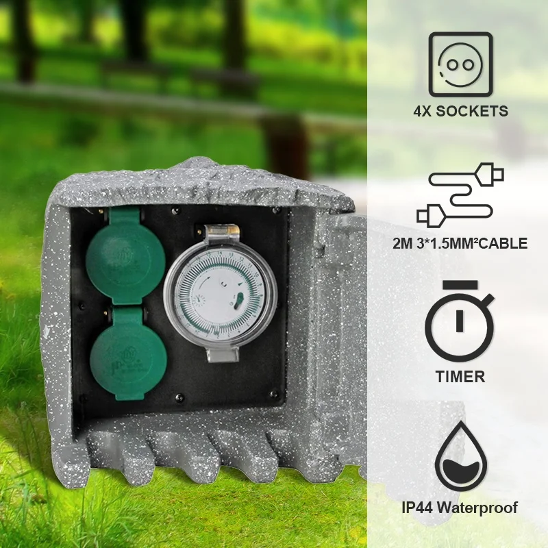 New Design Power Timer Stron Appearance Steckdose Waterproof Outlet Garden Power Stake Outdoor Socket