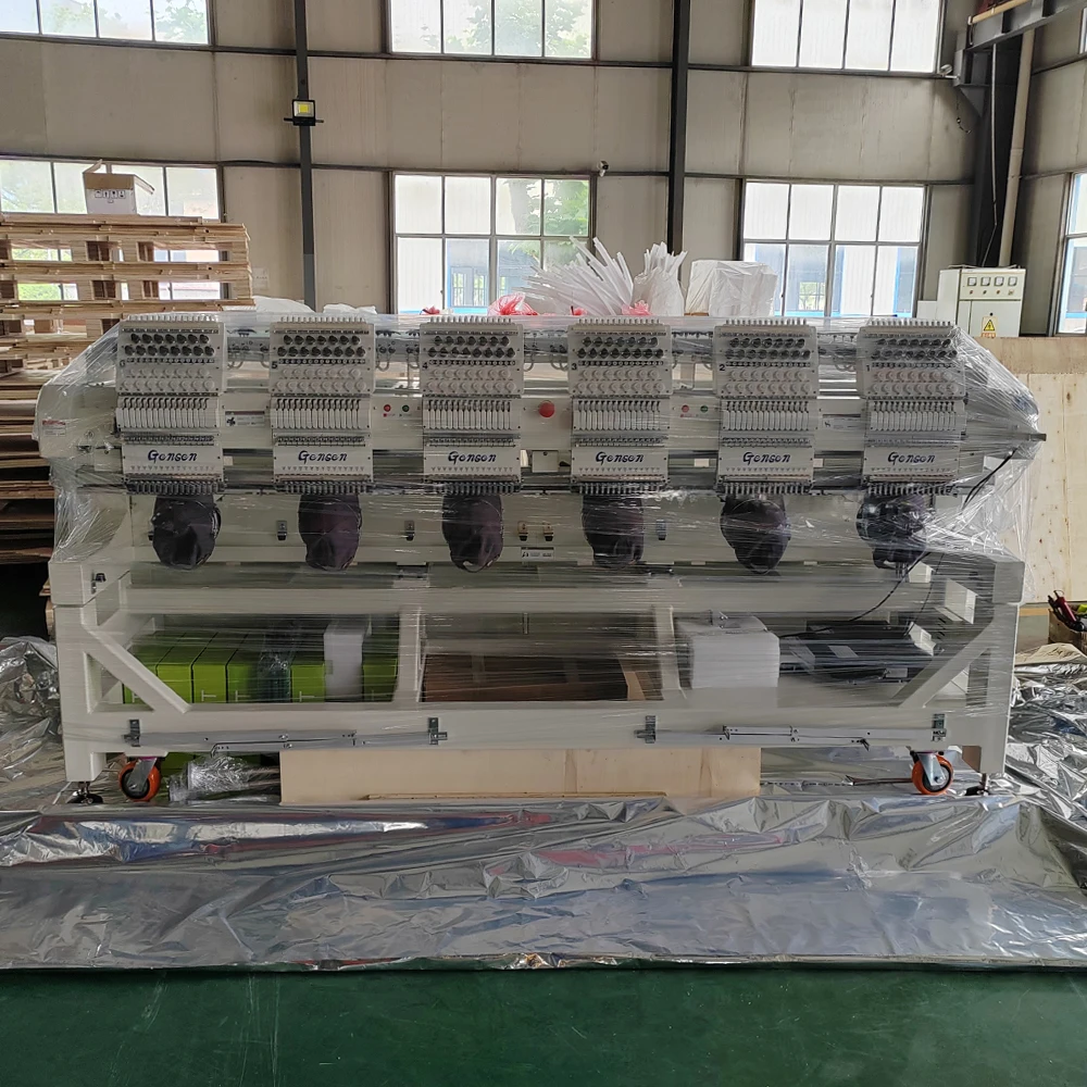 Bulk business industrial using multi heads apparel machine automatic 6 8 heads embroidery machine for cap tshirt hoodies