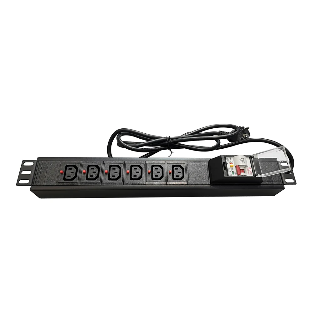 Новый 19 дюймов 1.5U 6 способ IEC C13 из алюминиевого сплава Wi-Fi БРП розетка для работы в Интернете данные Центр