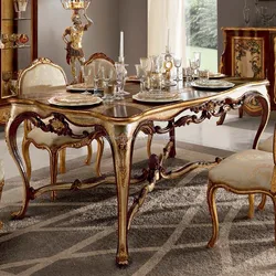 Customized luxury French Royal solid wood hand carved colored drawing long dining table set with 8 chair