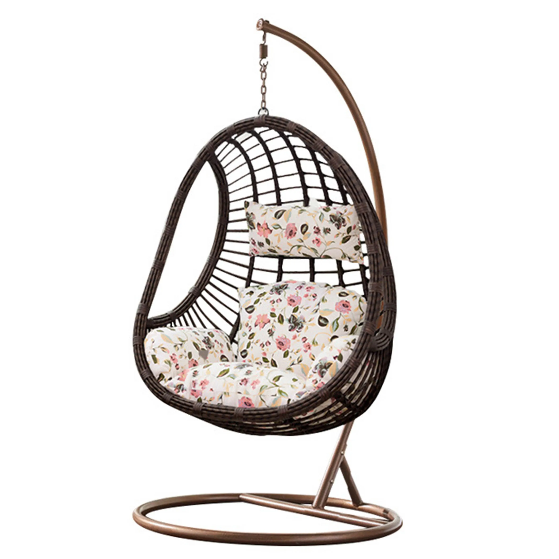 Printed Pattern Hammock Swing Chair Outdoor Robust and Durable,Swing Chair with Hanging Stick and Cushion/