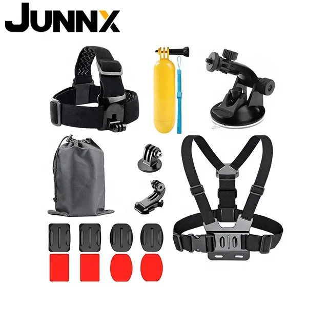 Junnx OEM 15 in 1 Mount Head Chest Strap Suction Cup mount Floating hand Grip Camera Accessories kit for GoPro insta360 Dji
