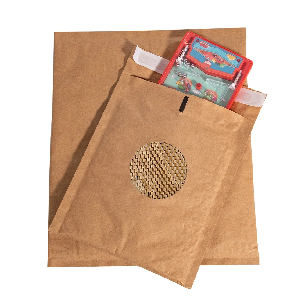 Wholesale Custom Recycled Cushion Padded Protected Paper Envelope Shipping Honeycomb Kraft Paper Bag Kraft Paper Mailer Honeycomb