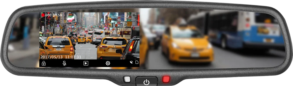 Ambarella system car rear view mirror 4.3 inch Smart DVR with 1080P HD Front Camera rear 720P camera Dual Recorder