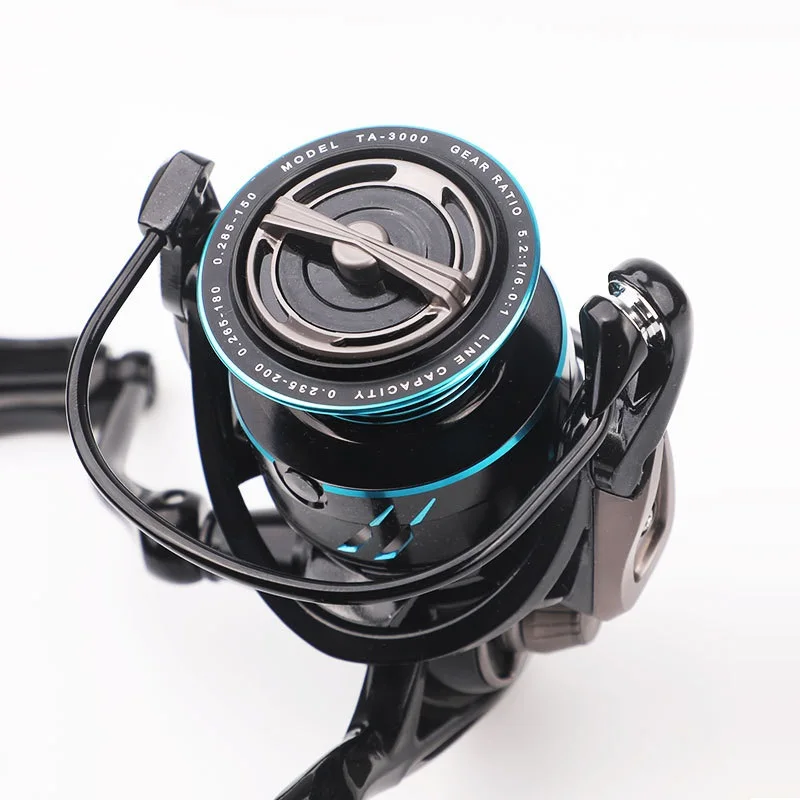 Black+Blue Carbon Fiber Aluminum Alloy 10BB 5.2:1 Speed Ratio Spinning Fishing Reel Stainless Steel Bearing Freshwater Rivers