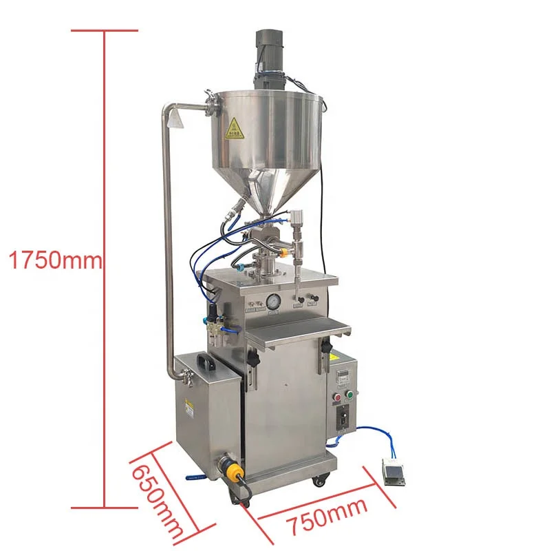 Semi-Automatic vertical Constant Temperature Paste  hair wax Filling Machine for Cream Lotion Ointment