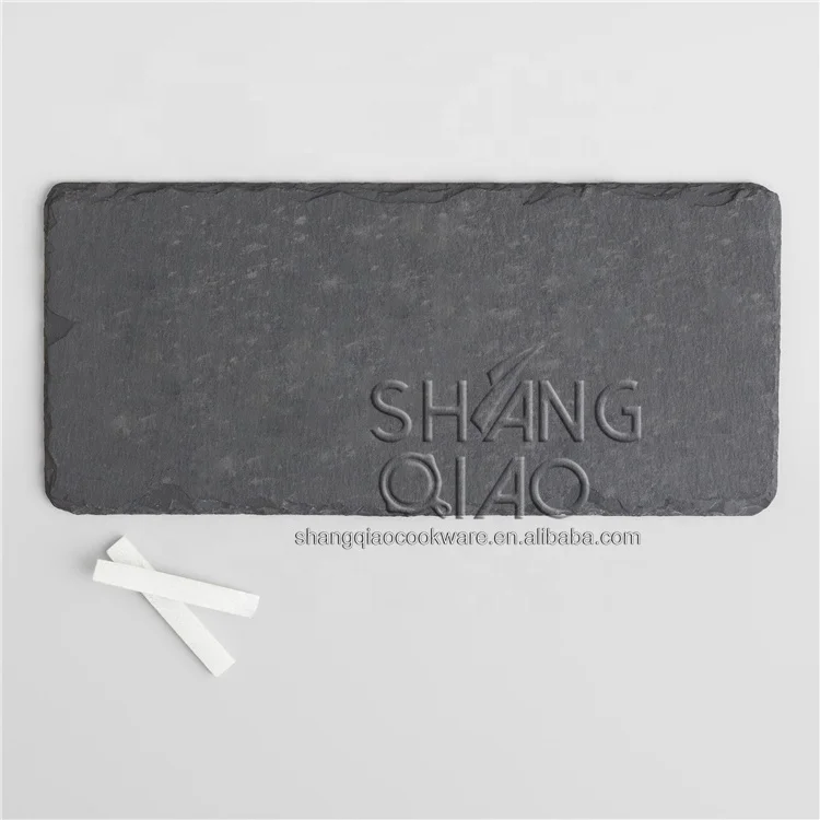 Slate Display Chalkboard Slate Stone Gourmet Serving Platter with White Slate Pencil