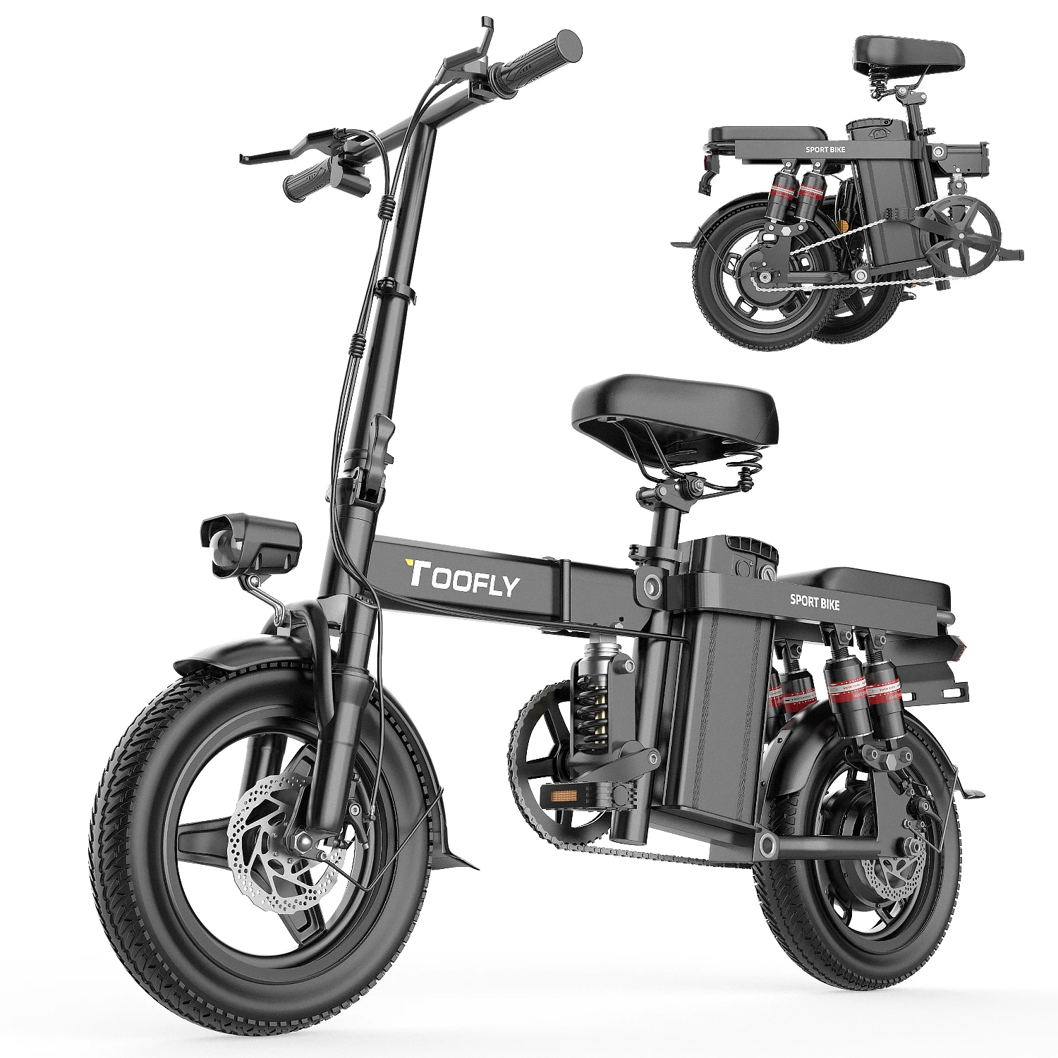 Mini Electric Bicycle 400W New Folding Small Powered Ultra Light Bike Lithium Fat Tire Ebike
