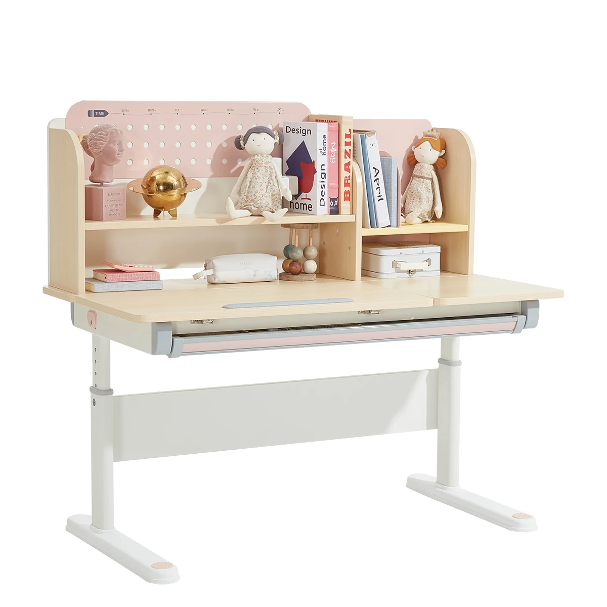 
2M2KIDS Children Furniture Sets Adjustable Desk Wood Eco-friendly Table with Drawer Ergonomics Wooden Kids Desk 