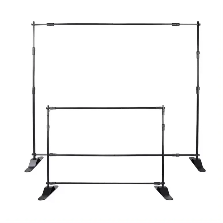 Telescopic Pole Iron Stand  8*8 ft Or 8*10 ft  Backdrop Stand Adjustable Zise Banner Stand Decoration Trade Show