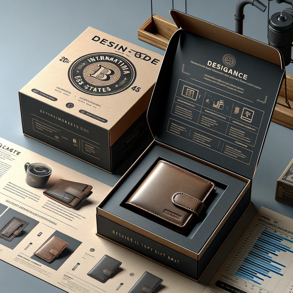 customise designer boite en carton rigid  mystery lid and base paper box rigid present packaging watch and wallet gift box