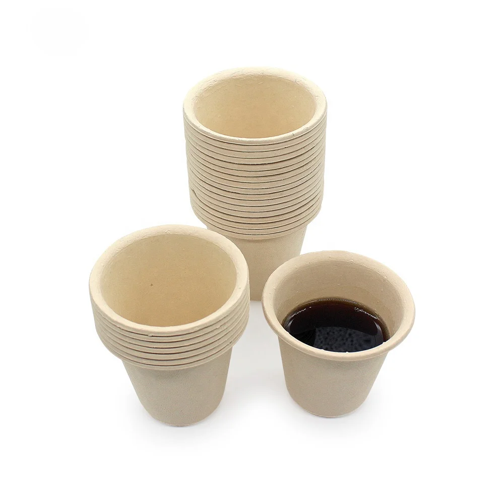 Bamboo Cutlery 100% Biodegradable Cold Drinking Disposable Bamboo Bagasse Fiber Paper Cup
