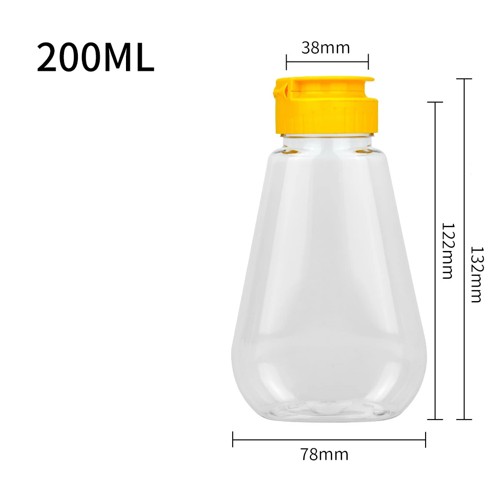 200ml empty transparent salad tomato sauce plastic bottle honey sour plum paste PET liquid plastic pot packaging