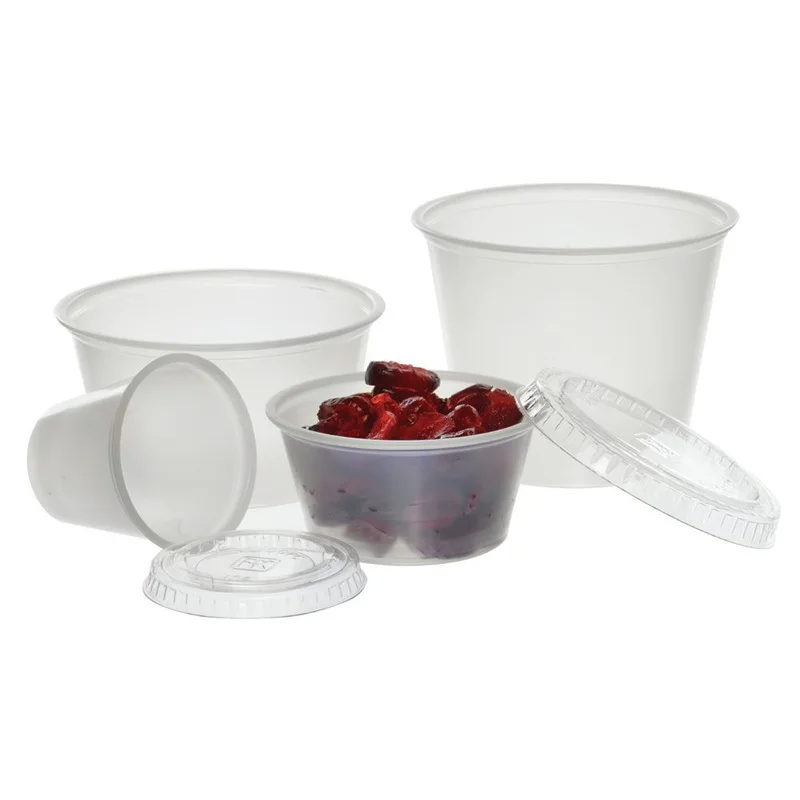 Factory Wholesale Small Disposable Plastic Pp Sauce Cups Clear 1oz 2oz Sample Portion Cup With Lids