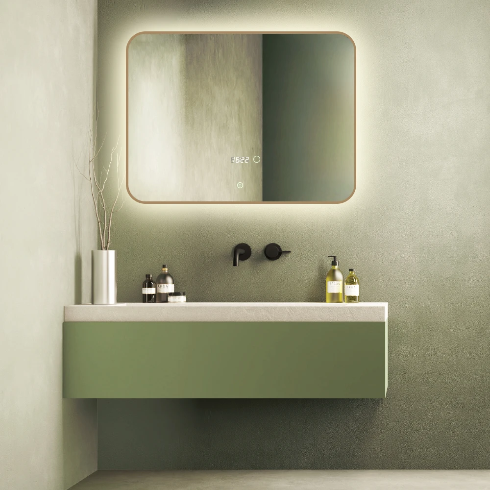High quality bathroom illuminated vanity mirror with 3000K LED lighting and touch switch