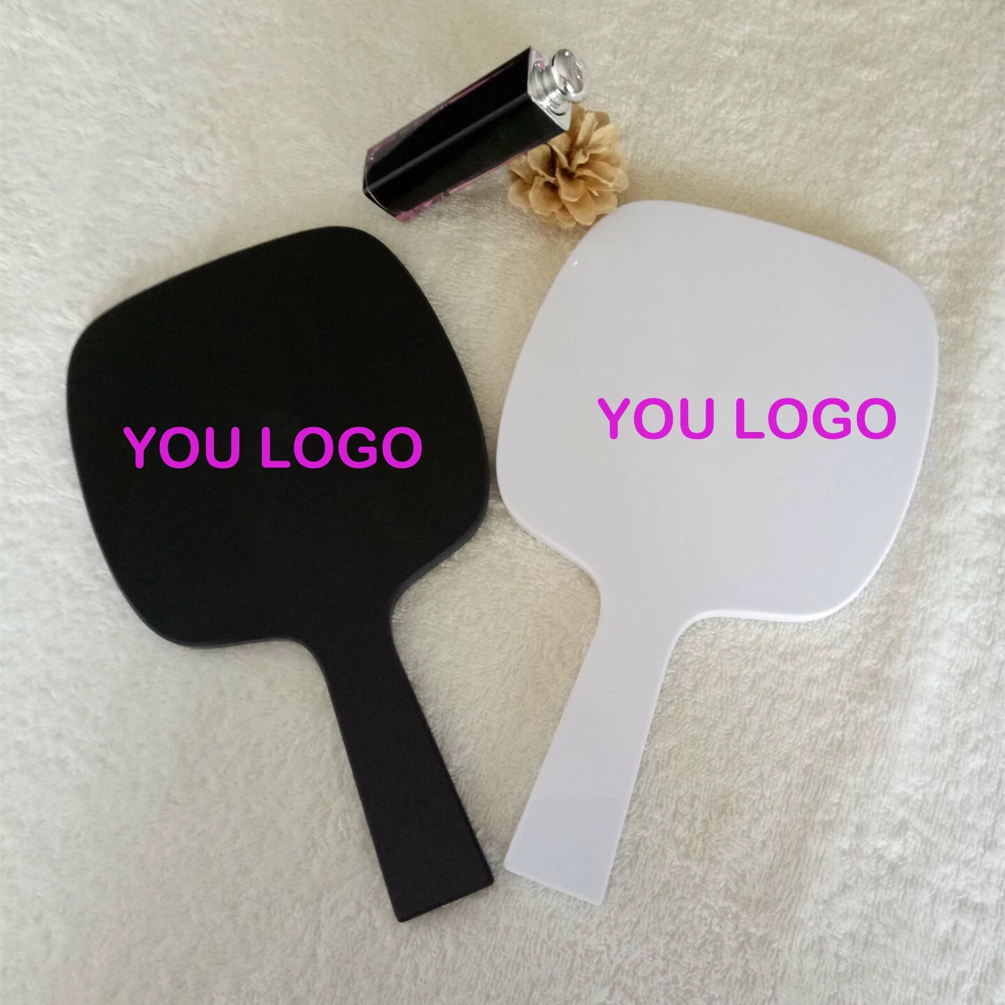 Wholesale Custom LOGO Colorful Salon Haircut Cosmetic hand held vanity mirror