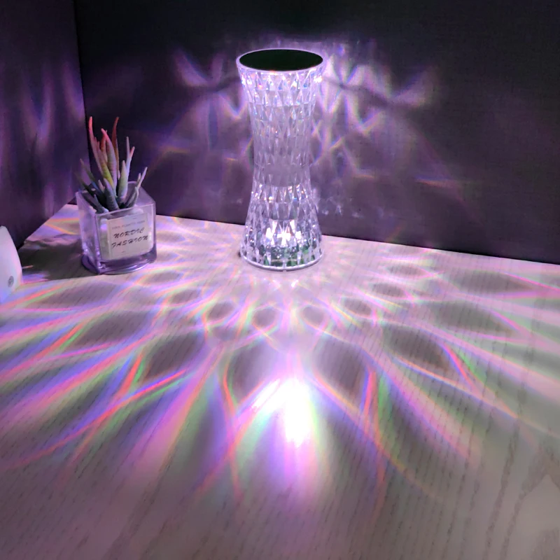 Magic light 16 Colors Changing Rgb Lamp Led Rose Crystal Table Lamp Usb Romantic Led Rose Crystal Desk Lamps For Bedroom Living