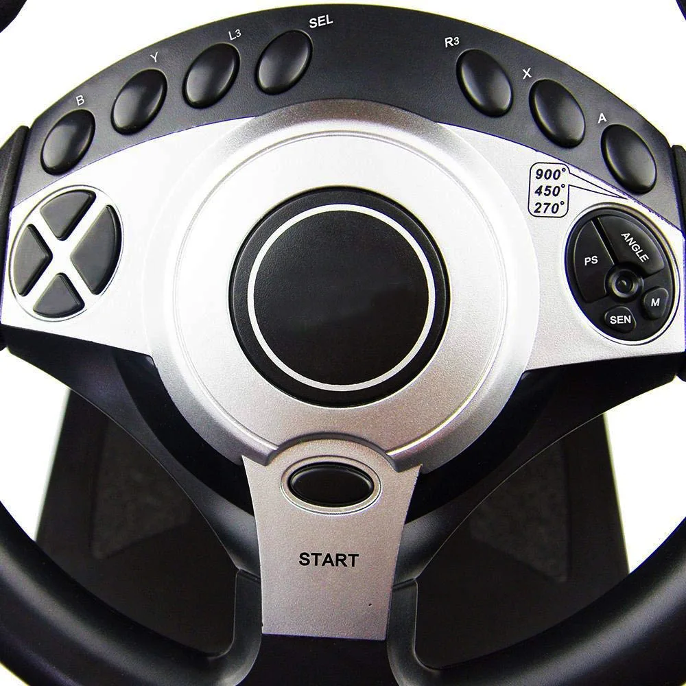 custom game R900 steering joystick sport gaming racing wheel game Support for PS3 PS2 PC