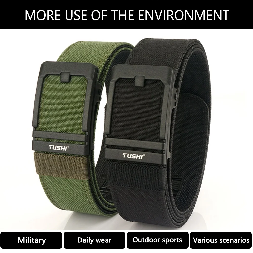 wholesale Custom 1.5 inch Thickened 1100D Nylon Automatic Track Men hard Tactical Belt Ratchet Gun Belt Suitable for outdoor us