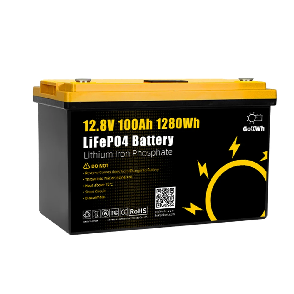 GoKWh 12 В 100Ah Lifepo4 ЖК-дисплей литий-железо-фосфатная батарея 24 200Ah для системы хранения энергии на солнечной лодке