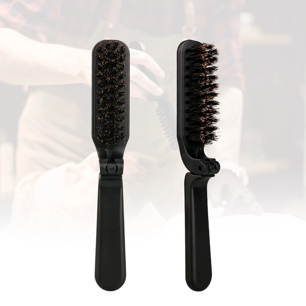 Customized Private Label Beard Comb Wooden Handle Bristle Men Beard Comb Professional Salon