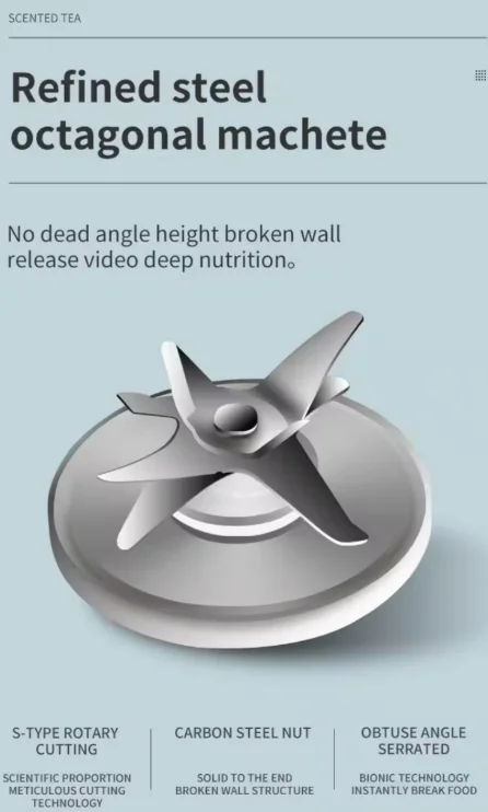 4 in 1 food fruit processing mixer 3d blades steel juicer portable, and food blender for kitchen