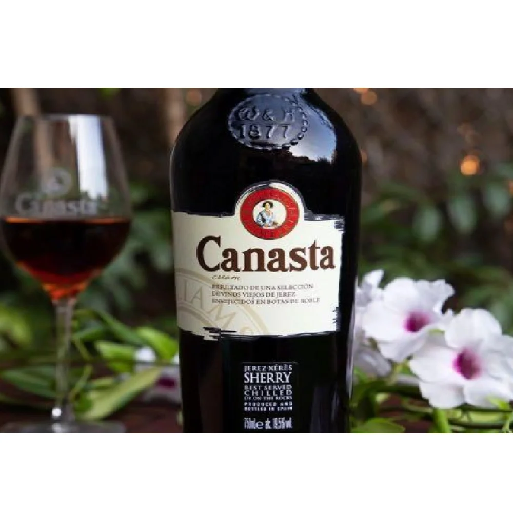 Sweet Sherry Canasta in Rich Mahogany Color 19.5% Alc Vol for Smooth and Persistent After Taste Hint of Raisin and Nuts