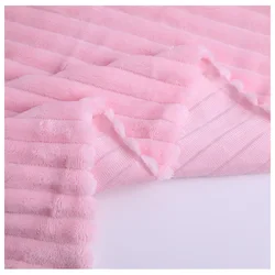 Super Soft Knitting Polyester Stripes Flannel Fleece Blanket Fabric