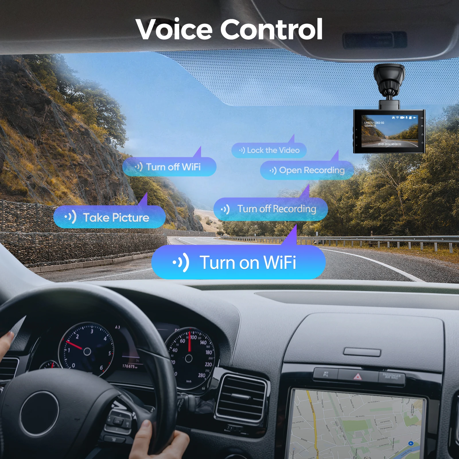 LINGDU LD02 Dashcam 5K Car Dash Camera 1080P DVR Mini Smart Single Lens Dash Cam Front Wifi GPS Dash Cam Car Black Box