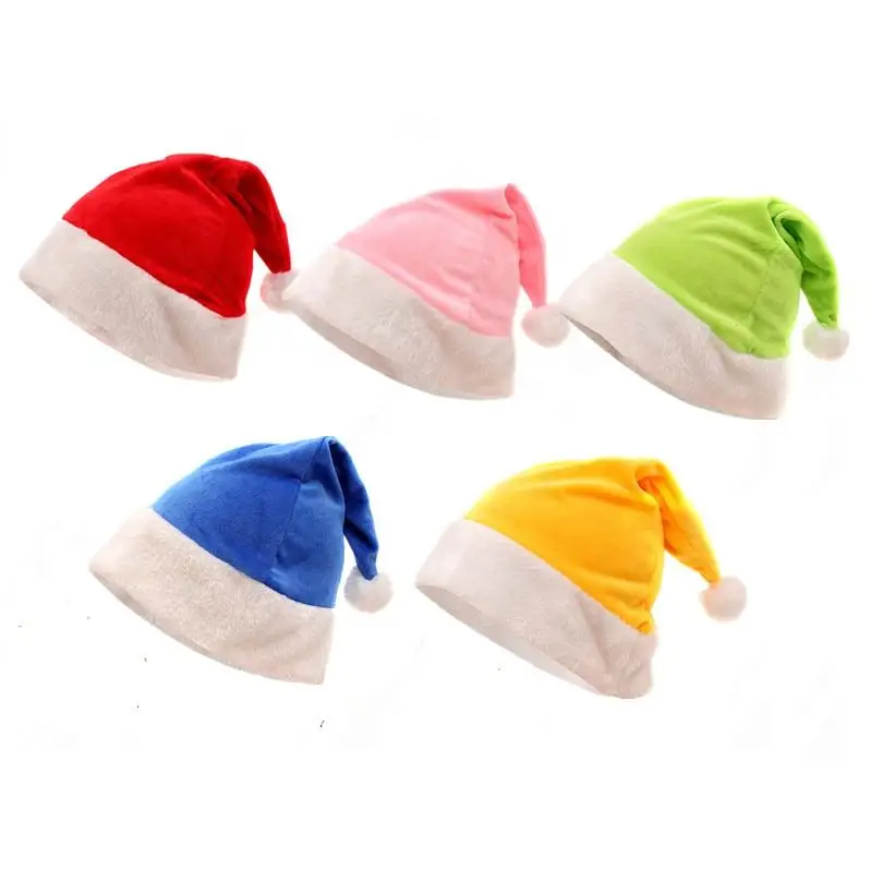 christmas party supplies Classic Santa hat super soft plush santa hat for adult