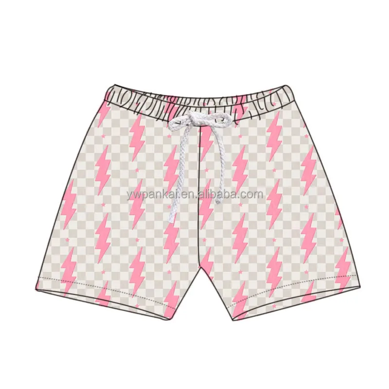 Trendy Kids Boys Elastic Swimming Trunks Turquoise Print Children Clothing Baby Boy Drawstring
