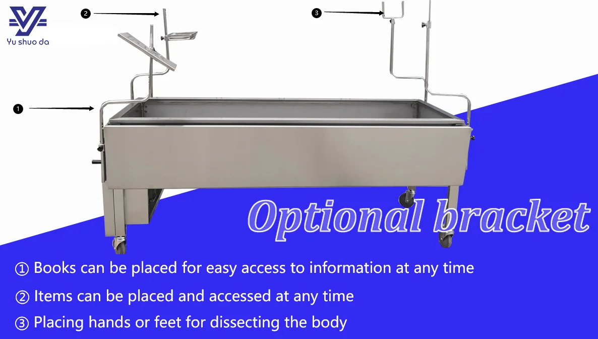 Rustproof stainless wholesale price morgue equipment can hold formalin dead body dissecting table