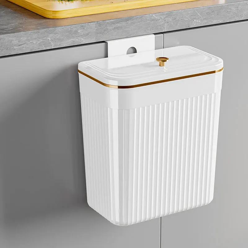 Wall Mounted Plastic Waste Bin Food China Hanging Odor Proof Office Indoor Countertop Desktop Bathroom And Kitchen Good Quality