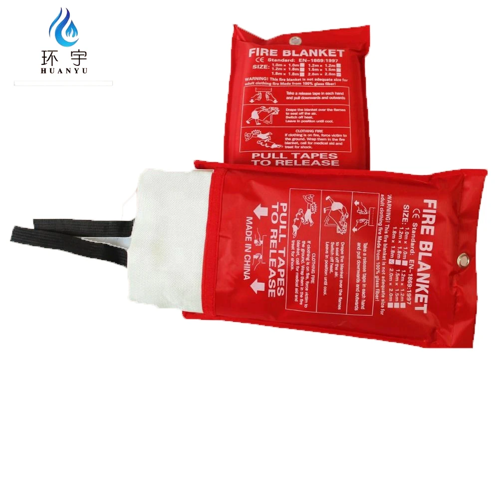 Hot Sale 1mx1m Fiberglass 550 Degree Celsius Prepared Hero Fire Blanket Emergency Home Kitchen Fire Proof Blankets
