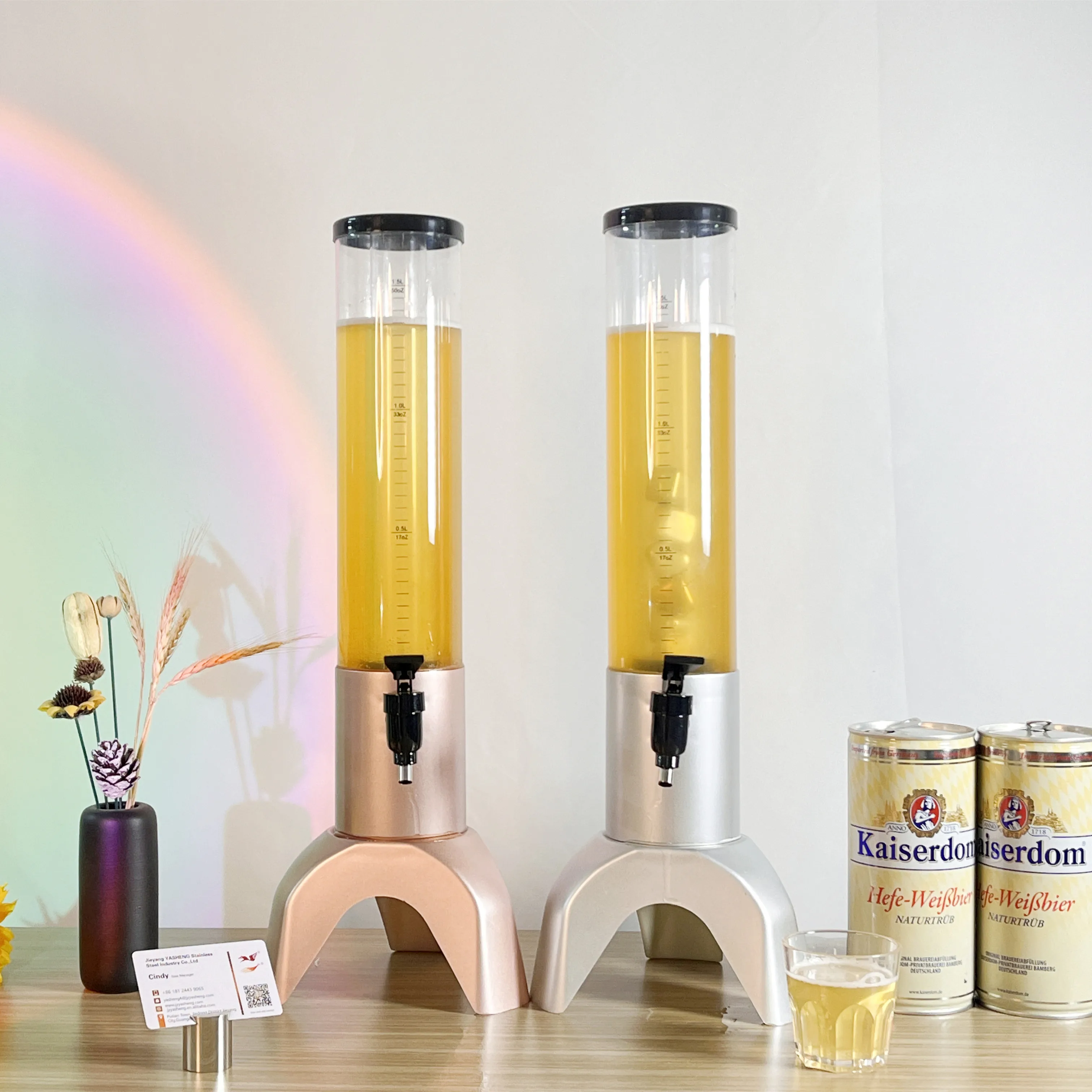 Wholesale 3L Large Capacity Beer Tower Dispenser with Customized LOGO for Restaurant Club Bar Party