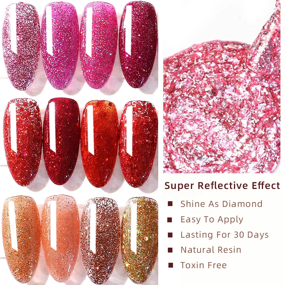 Gelsky Gel Polish Supplier Glitter Gel Polish Set Gel Nail Polish Kit