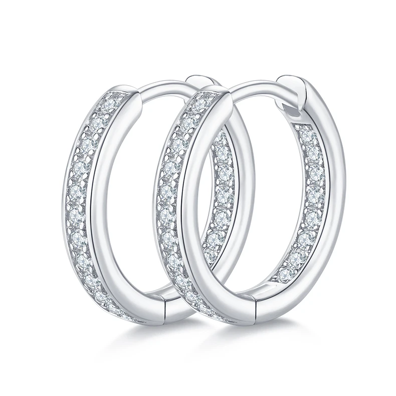 Tianchen Jewelry Moissanite Diamond Hoop Earrings Rose Gold 925 Sterling Silver Woman Wholesale White Box Trendy Stud Earrings