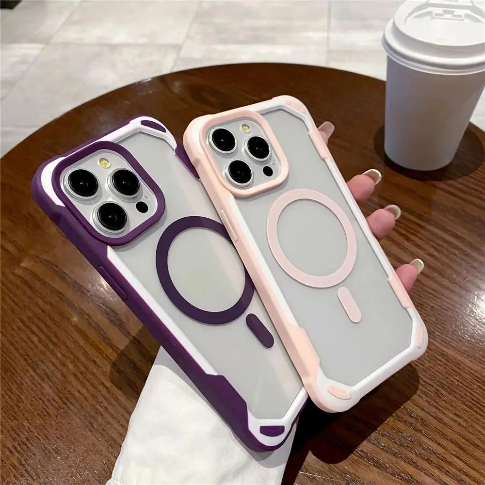 Для iPhone 16 Pro Max роскошный Магнитный силиконовый чехол для мобильного телефона для iPhone 12 13 14 15 16 Plus прозрачный защитный чехол