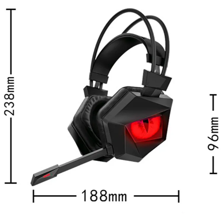 TAIOU THS300 A3PRO Custom logo hawkeye design 3d stereo 7.1 surround led usb game headphones with mic