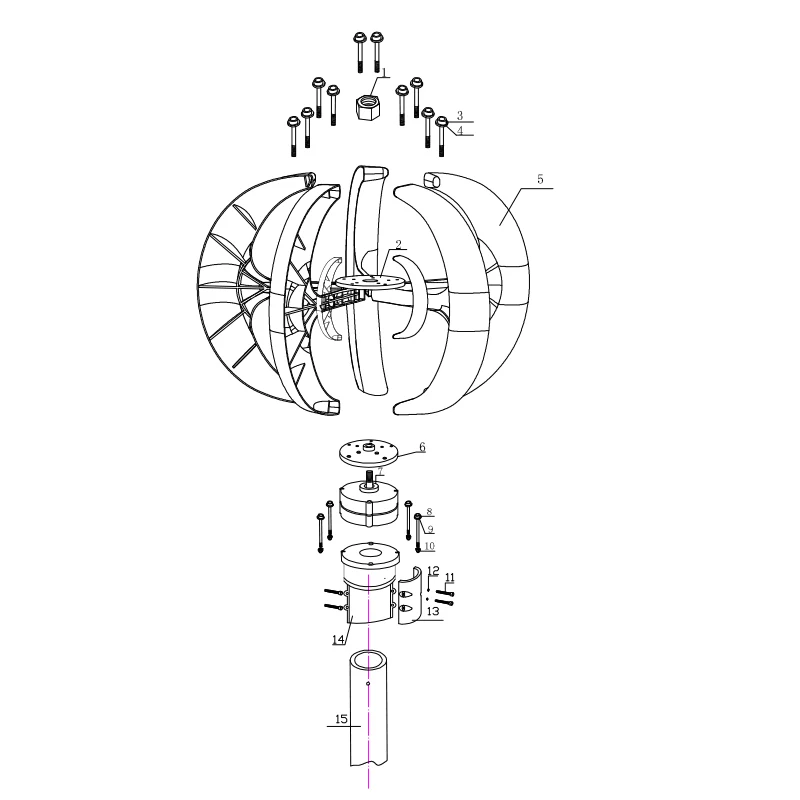 200W Vertical Axis Wind Energy System 12V/24V Alternative Power Generator Small Wind Turbine