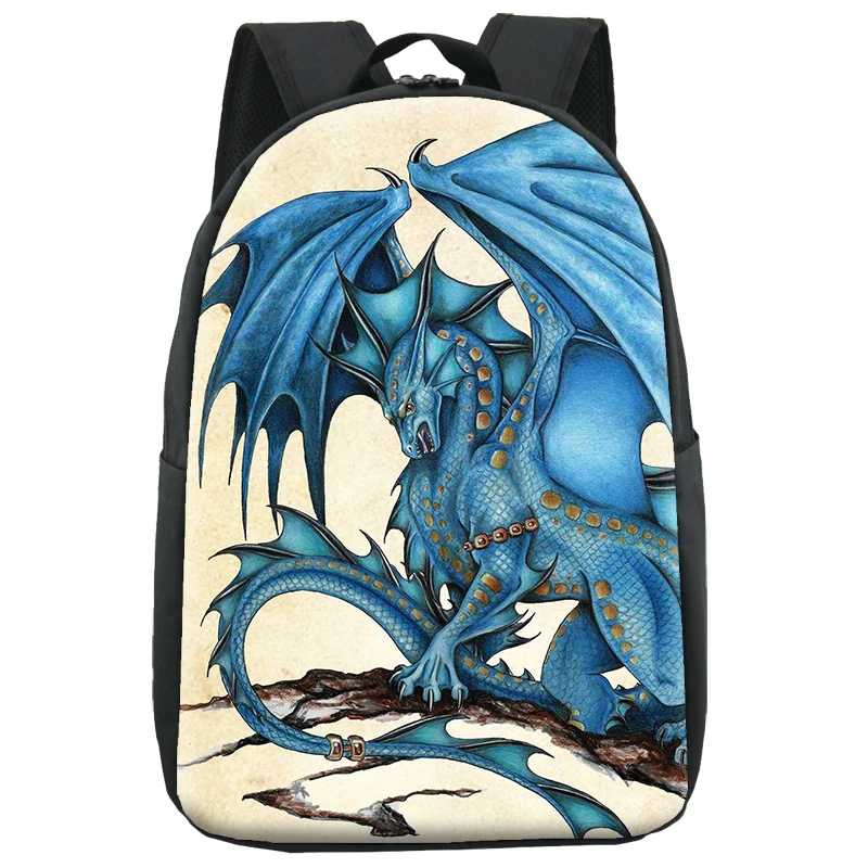 Stylish backpacks for men sublimation printing black dragon backpack bag factory custom backpack school bags