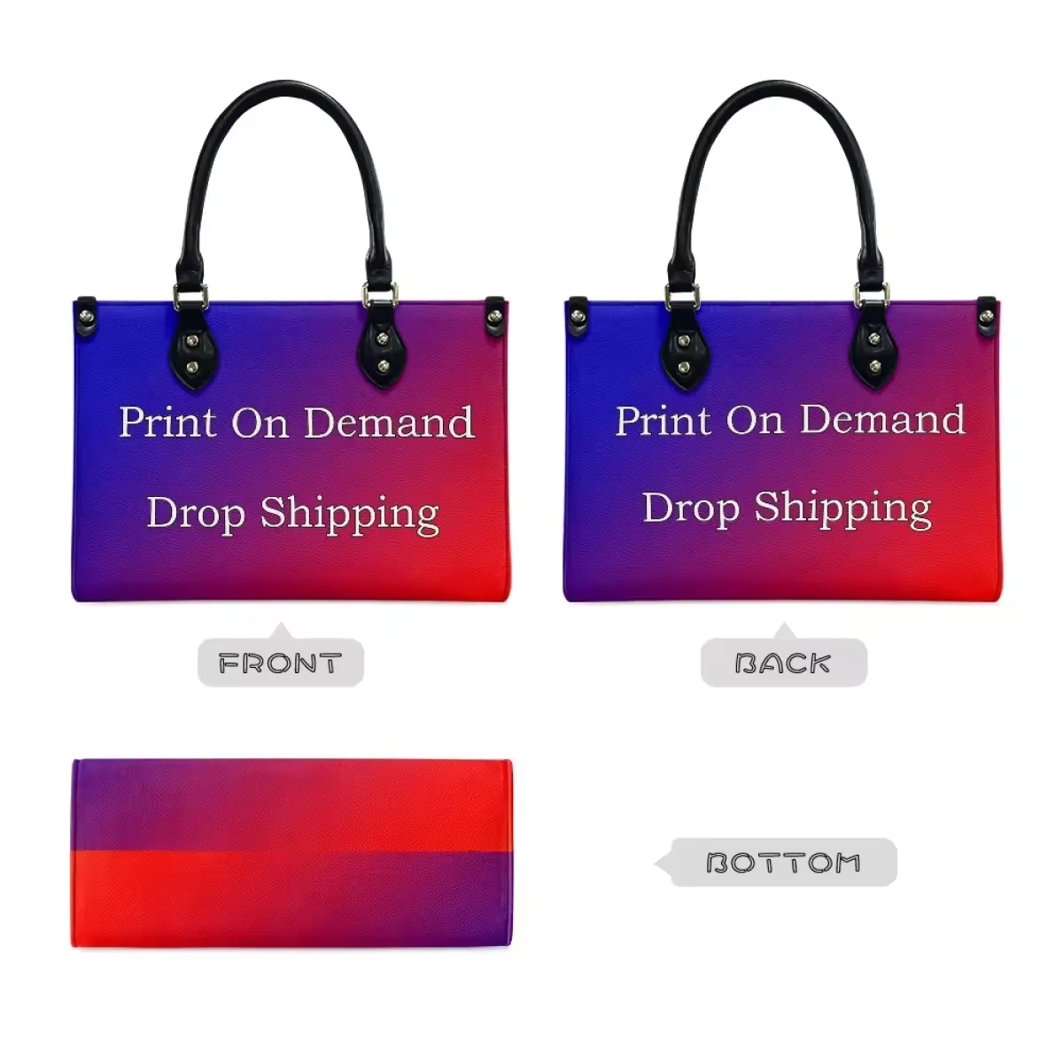 2024 Fashion Waterproof Woman Art Pu Handbag African American Art Black Girl Pattern Print On Demand Custom Rectangle Women Bags