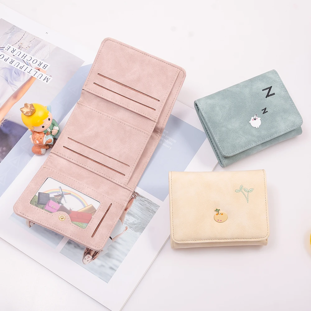 China factory hot sale Women Cute Cartoon embroidery Wallet Long Creative Card Holder Casual Girl Wallet