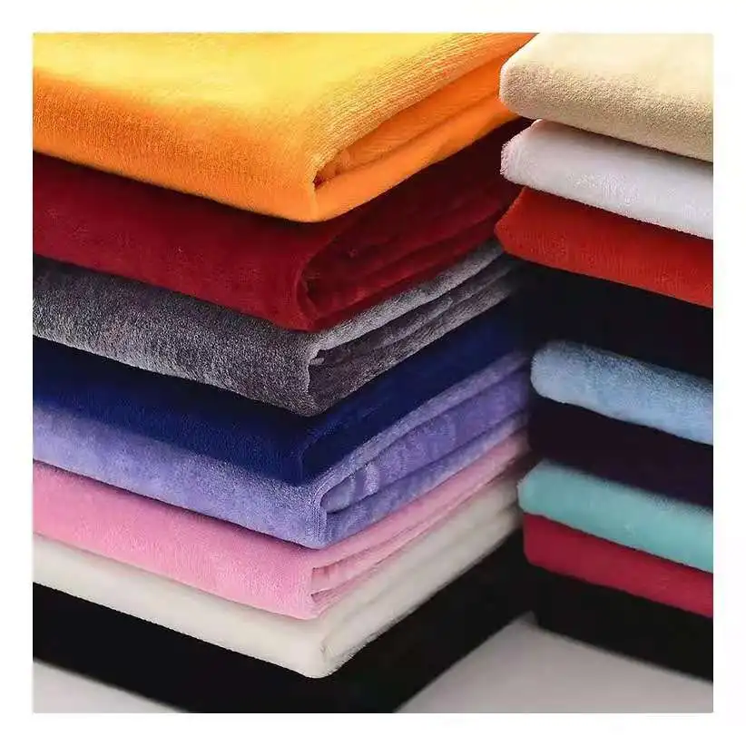 
Hot selling factory outlet 100% polyester woven soft korean crystal velvet fabric 