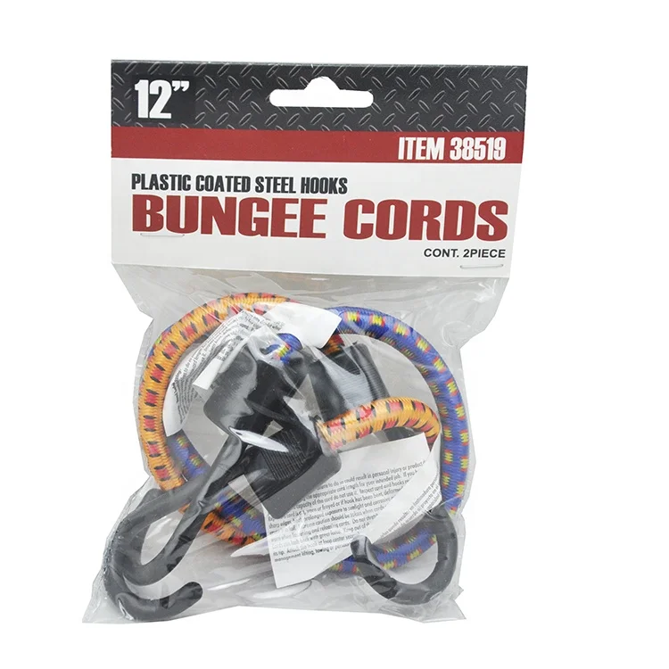 8mm Heavy Duty Bungee Cords  Round Elastic Cord With Steel Hook For Bicycle Luggage
