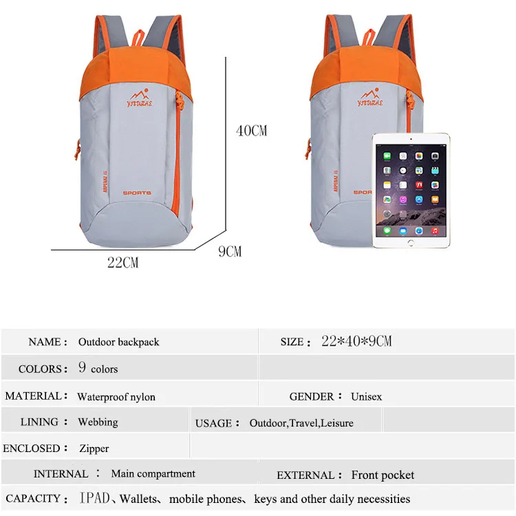 Factory Wholesale Waterproof Mochila Hombre Outdoor Sport Lightweight Foldable Backpacks Camping Hiking Knapsack