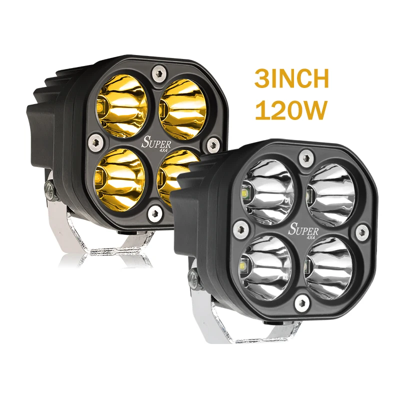 Manufacturer Supplier 3' Inch 40W Spot Flood Combo Beam White Yellow Led Driving Fog Lamp Offroad 4X4 Auxiliary Led Pods Light