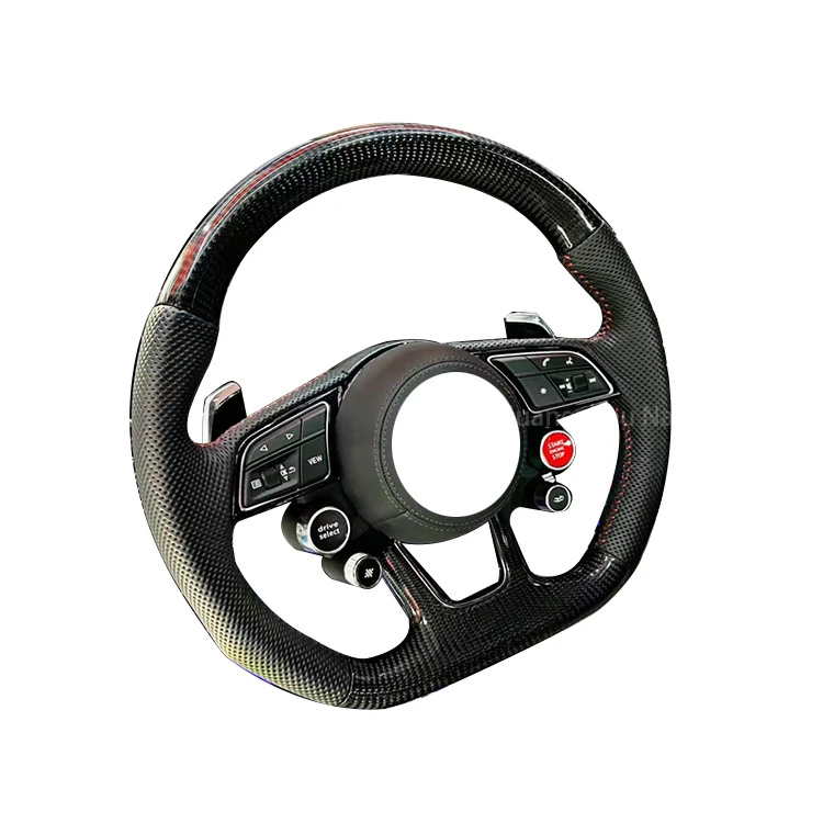 Leather Steering Wheel Upgrade Fit For Audi Rs Rs3 Rs7 A3 A4 A5 A7 Q7 Tt Tts R8 Steering Wheel Carbon Fiber