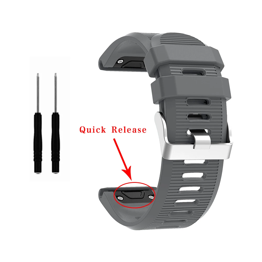 Oulucci For Fenix 5X Band 26mm Width Soft Silicone Watch Strap for Garmin Fenix 5X/ 5X Plus/ 3/3 HR Smartwatch